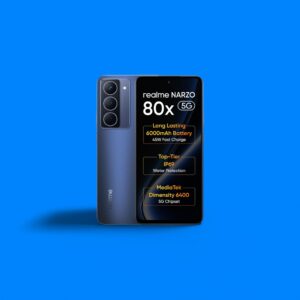 realme NARZO 80x 5G (Deep Ocean,6GB+128GB) | Dimensity 6400 5G Chipset | 6000mAh Long-Lasting Battery | 45W Fast Charge | 120Hz Eye Comfort Display | IP69 Top-Tier Waterproof
