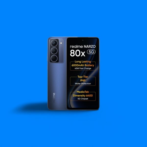 realme NARZO 80x 5G (Deep Ocean,6GB+128GB) | Dimensity 6400 5G Chipset | 6000mAh Long-Lasting Battery | 45W Fast Charge | 120Hz Eye Comfort Display | IP69 Top-Tier Waterproof