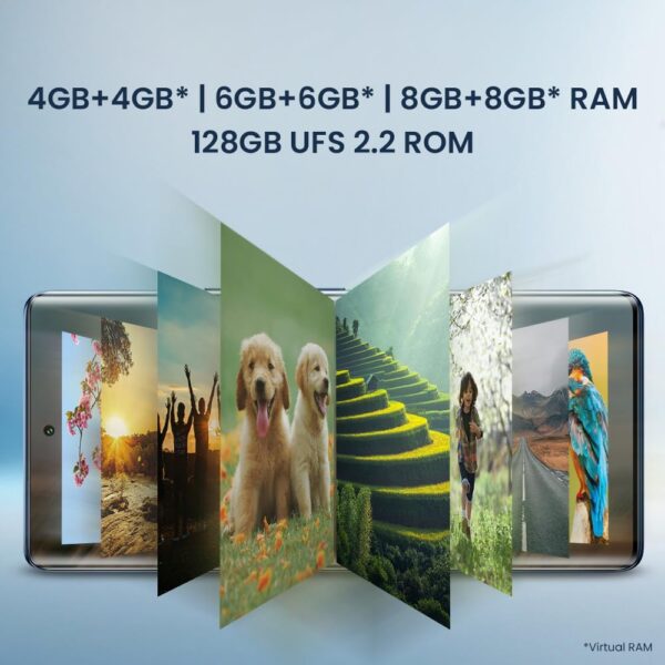 Lava Bold 5G (Sapphire Blue, 6GB RAM, 128GB Storage) | 3D Curved FHD+ AMOLED Display | Mediatek Dimensity 6300 Processor | IP64 Water Resistance | 64MP Rear Sensor | Supports All Indian 5G Bands - Image 4