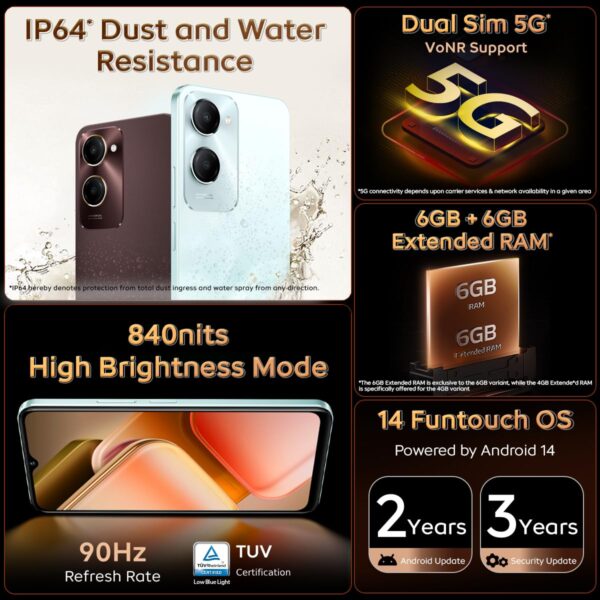 iQOO Z9 Lite 5G (Aqua Flow, 4GB RAM, 128GB Storage) | Dimensity 6300 5G | 50MP Sony AI Camera | Charger in The Box - Image 3